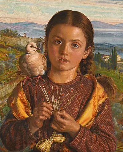Tuscan Girl Plaiting Straw William Holman Hunt